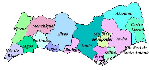 Overzicht van de verschillende regio's in de Algarve